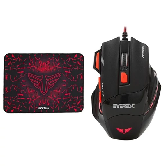RAMPAGE SGM-X7 Gamer egér + egérpad