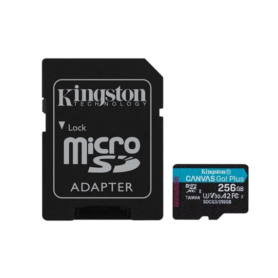 KINGSTON 256GM micro SDXC memória kártya + adapter