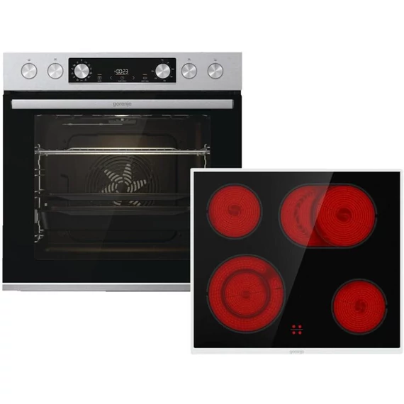 GORENJE BCS6737E06X+ECD634X összeépíthető sütő kerámia főzőlap szett