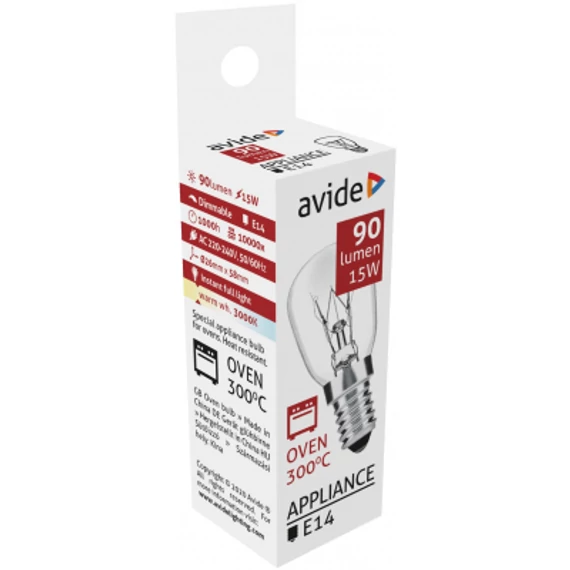 AVIDE ARAH14WW-15W  sütőizzó 3000K E14