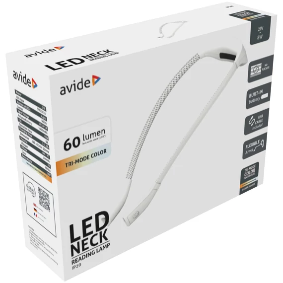 AVIDE ABLRL-NECK-2W LED akkumulátoros olvasó lámpa nyakba