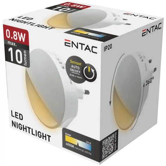 ENTAC ENL-0.8W-CDS éjjeli fény 0.8W alkonykapcsolóval
