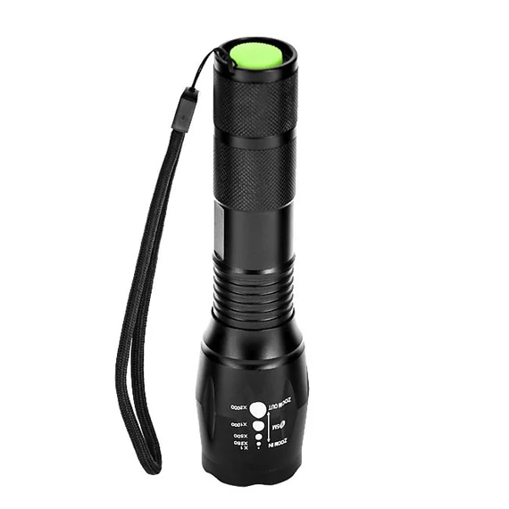 ENTAC EFL-ZOOM-ALU  5W 500lm fókuszálható elemlémpa + biciklikormány adapter