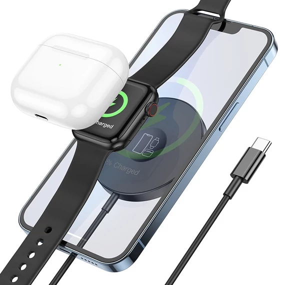 BOROFONE BQ18 3 In 1 Magsafe asztali Wireless töltő