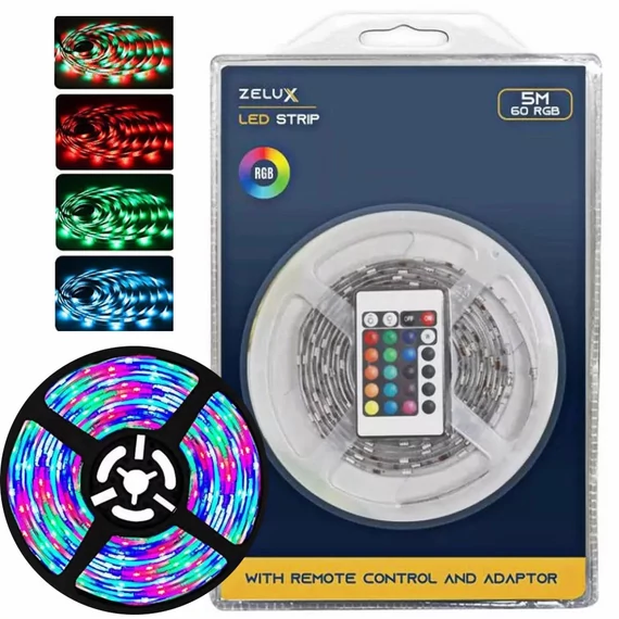 ZELUX ZXRGBLS RGB 5m LED szalag távirányítóval