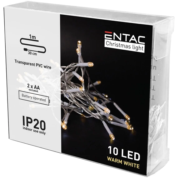 ENTAC ECL-10WW karácsonyi beltéri füzér 10LED 1.3m
