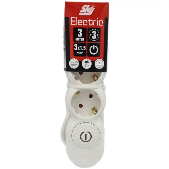 Sky ESE1.5G3-3--SKY  elosztó  3 foglalat kapcsolóval 3m