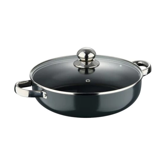 BERGNER PY-1138-GY lacsony lábas fedővel  *28cm