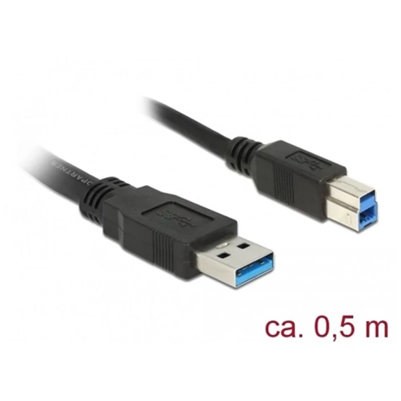 DELOCK  KABDELOCK85065  kábel *USB3.0, A-B kábel, apa/apa, 0,5m