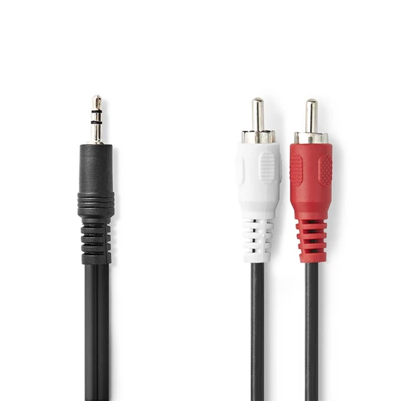 NEDIS CAGL22200BK15 3,5 Jack - 2x RCA 5m audió kábel