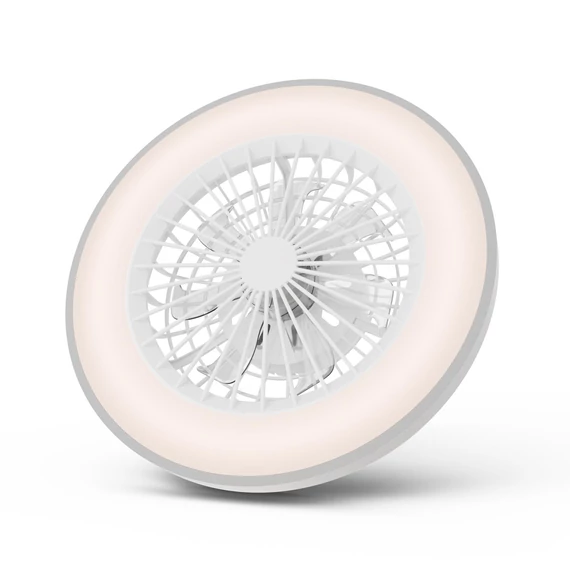 AVIDE AFCLCCT-48W-15W-WAS mennyezeti lámpa ventilátorral Wanda ezüst, 2x24W+15W motor, távirányítóva