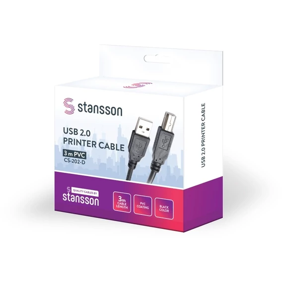 STANSSON CS202D  nyomtató kábel * 3m USB 2.0