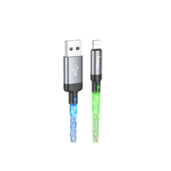 HOCO U112 Shine 2.4A 1m világítós Lightning töltő és adatkábel