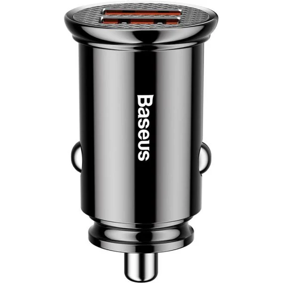 BASEUS  CCALL-YD01  autós gyorstöltő  * 2xUSB QC3.0 30W fekete