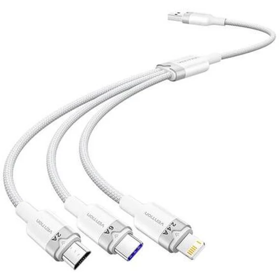 VENTION  CTRWG   USB 2.0 A-3-in-1 6A kábel * fehér