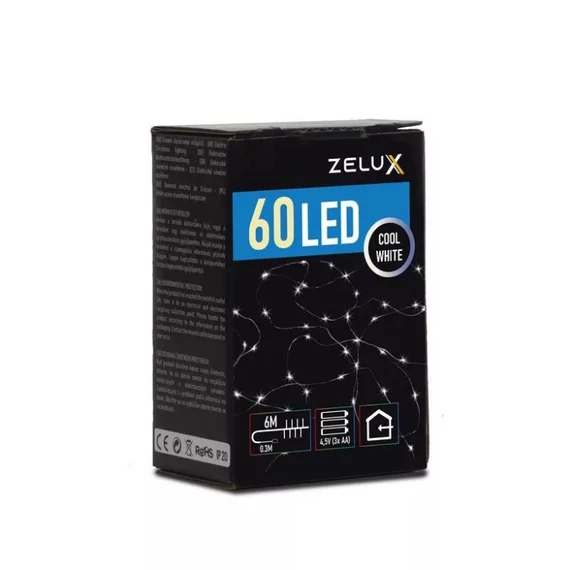 ZELUX  ZX-6MCW  karácsonyi világítás  * 60 Led 6M  CW