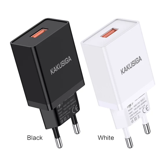 KAKUSIGA USB hálózati adapter 2,4A fekete