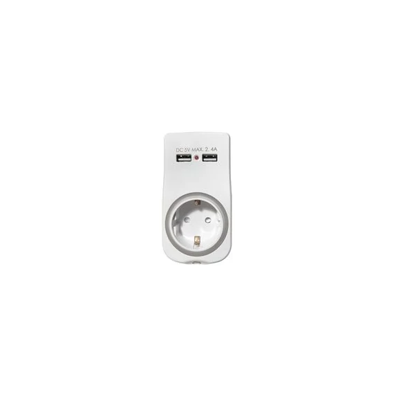 TECHNIK elosztó fali 1utas éjszakai fénnyel+USB
