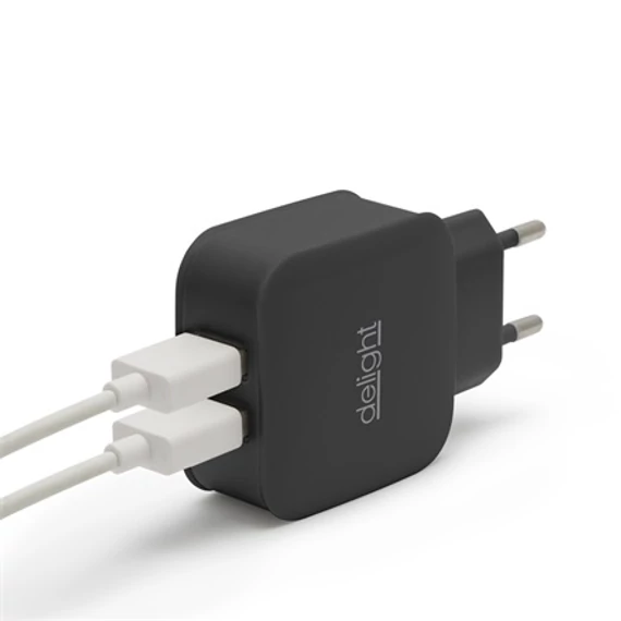 DELIGHT 2xUSB 2.1A hálózati töltő