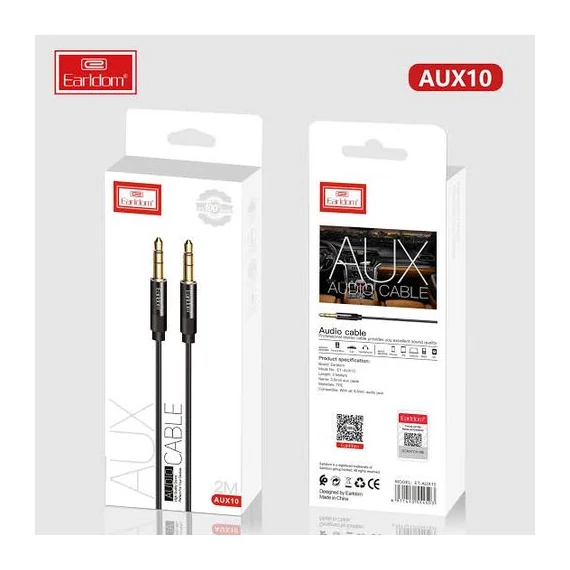 EARLDOM  AUX10 3.5mm 2m fekete Jack audiókábel