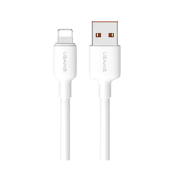 USAMS  USB Lightning 2m fehér töltőkábel