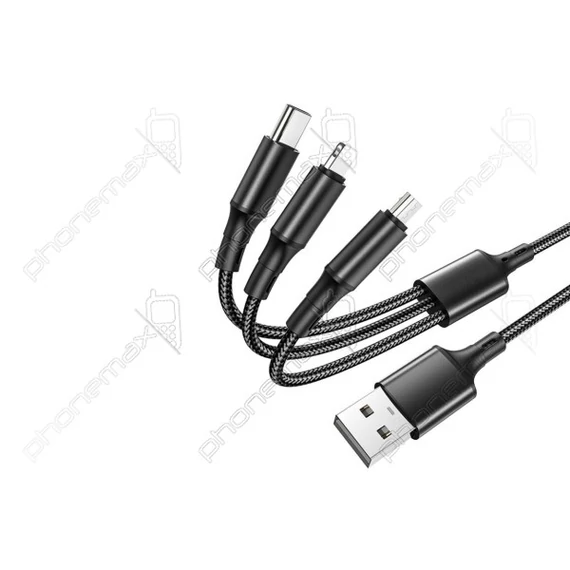 BOROFONE Ligthning/Type-C/Micro USB kábel 1m