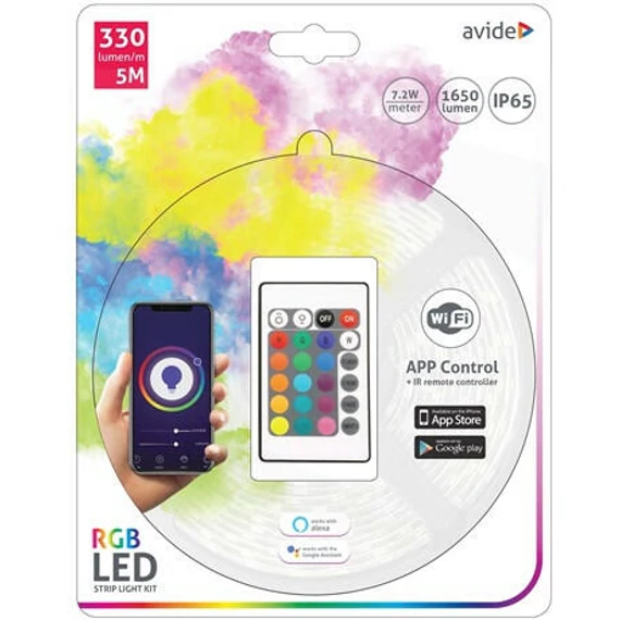 AVIDE ABLSBL12V5050-30RGB LED szalag 12V 7,2W IP20 3m