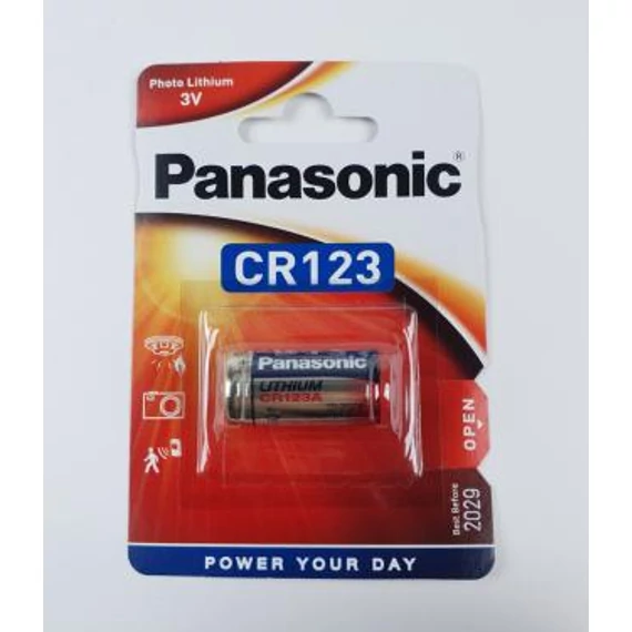 PANASONIC CR123A lítium fotóelem (1db / bliszter)
