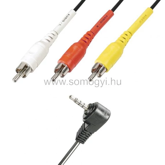HOME  4 pólusú 3,5 mm -3xRCA videókábel 2m