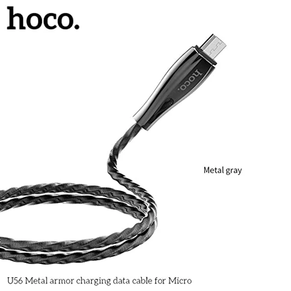 HOCO Armor Miicro USB kábel 1,2m grafit