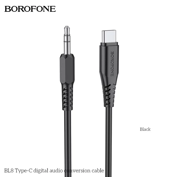 BOROFONE Type-C/Jack 1m fekete kábel