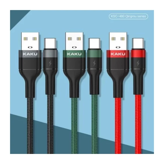 KAKU USB Type-C töltőkábel 1m piros 3.2A