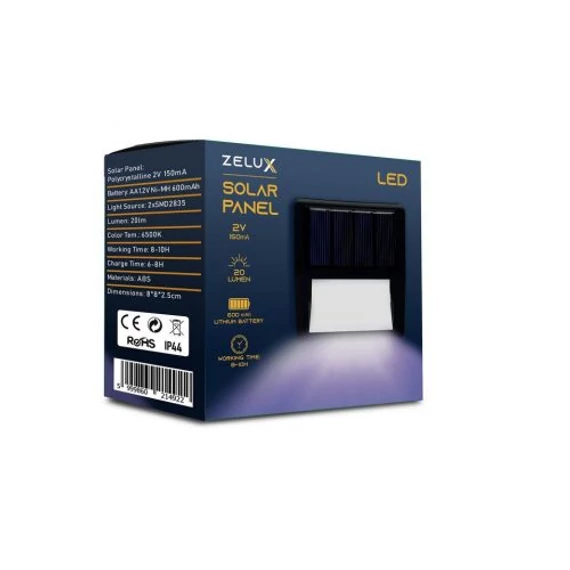 ZELUX LED Solar napelemes fali lámpa