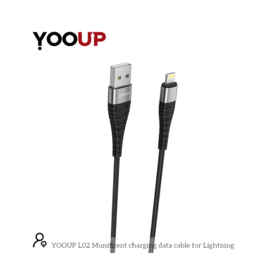 YOOUP L02 1m Lightning fekete kábel
