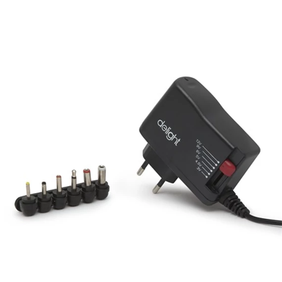 DELIGHT DC 3-12V/1.5A/6dbDC dugó univ. adapter