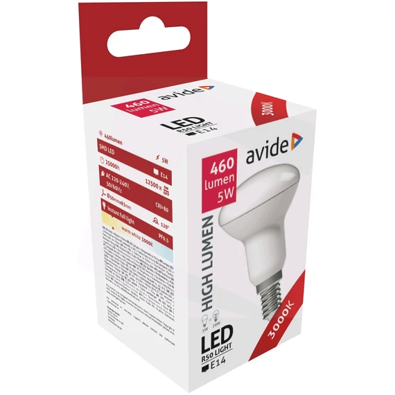 AVIDE LED Izzó R50 5W E14 3000K