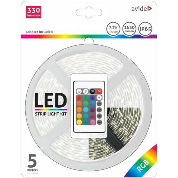 AVIDE ABLSBL12V5050-30RGB65 LED szalag 12V 7,2W 30LED RGB IP65 5m