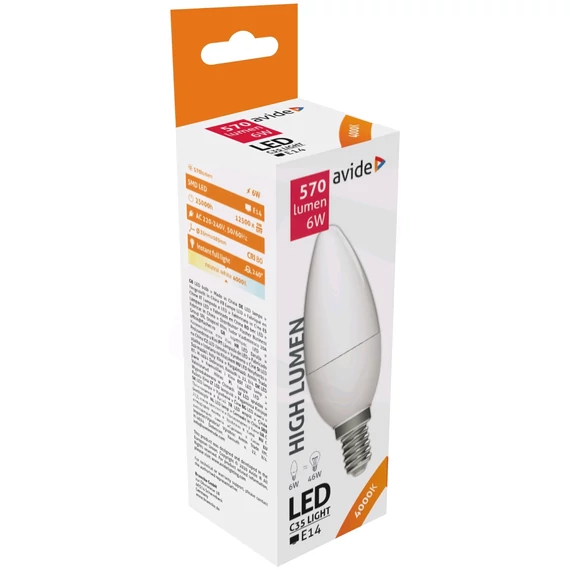 AVIDE LED izzó 6W E14 NW 4000K