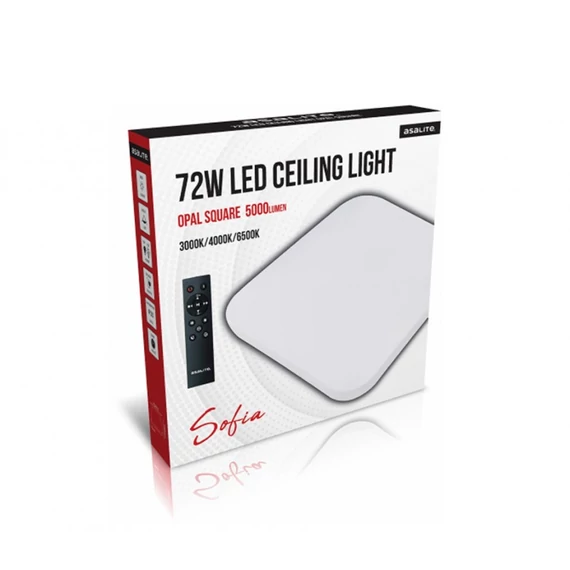 ASALITE Lampa mennyezeti  negyzet opal tavir. 72W