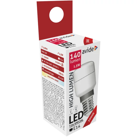 AVIDE ABT26WW-1.5W Izzó E14 1.5W 3000K  kapszula LED