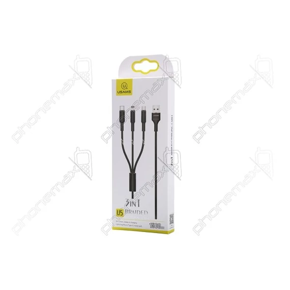 USAMS kábel Micro USB/Type-C/Ligthning 1,5m
