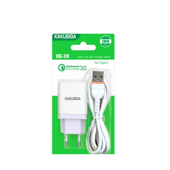 KAKUSIGA KSC-370 hálózati gyorstöltő+ Type-C kábel
