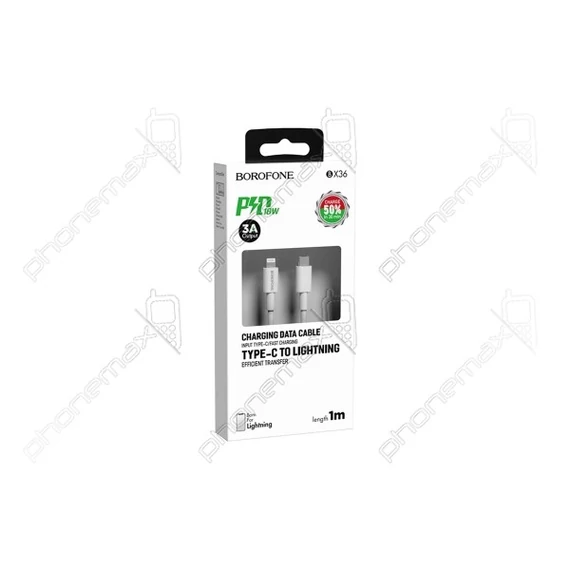 BOROFONE kábel Type-C > Lightning 1m 18W fehér