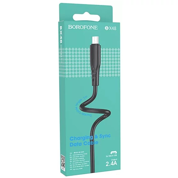 BOROFONE BX48 Type-C töltőkábel 1m/2.4A, Fekete