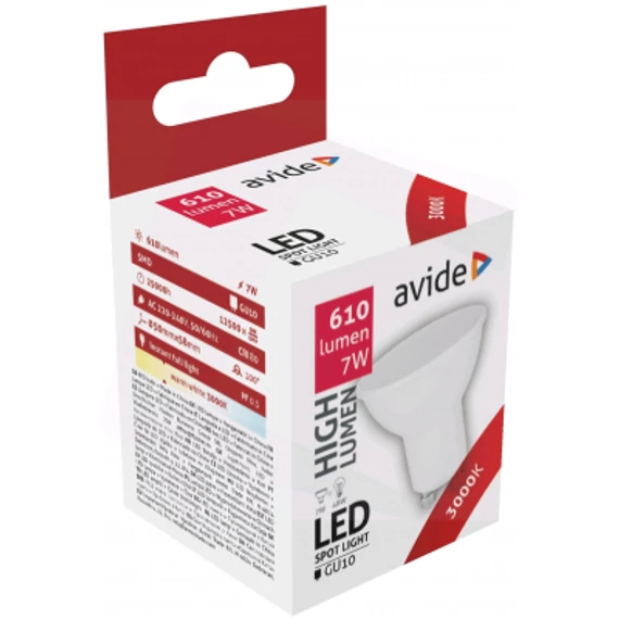 AVIDE ABGU10WW-7W-AP LED Izzó GU10 7W 3000K