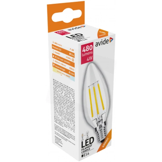 AVIDE ABLFC14NW4W izzó E14 4W 390 lum 4000K LED