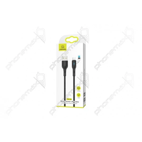 USAMS Lightning kábel Power Off 1.2m fekete