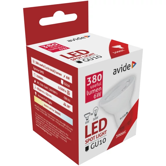AVIDE Izzó GU10 6W 4000K 38f LED
