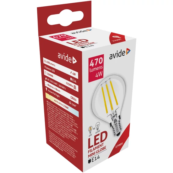 AVIDE ABLFMG14WW4W gömb izzó E14