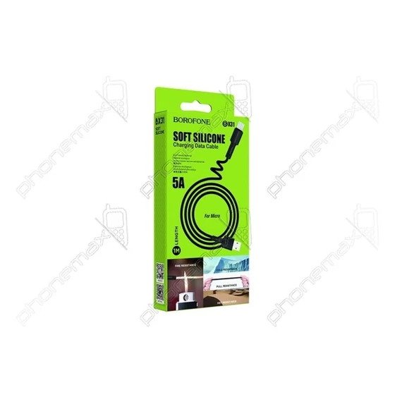 BOROFONE X31 Softmicro USB kábel 1m fekete